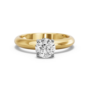 Image for Round Pave Basket Ring with Knife Edge Solitaire band