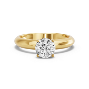 Image for Round Pave Basket Ring with Knife Edge Solitaire band