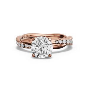 Image for Round Pave Basket Ring with Rope Pave band