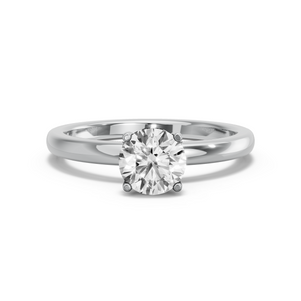 Image for Round Pave Basket Ring with Solitaire band