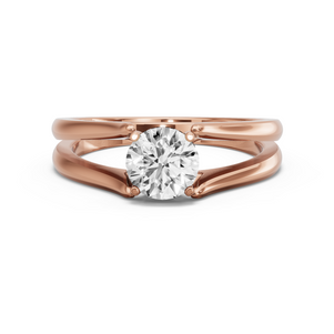 Image for Round Pave Basket Ring with Split Ring Solitaire band