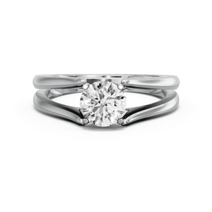 Image for Round Pave Basket Ring with Split Ring Solitaire band