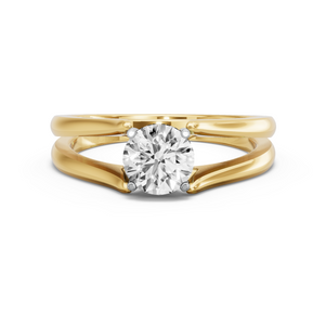Image for Round Pave Basket Ring with Split Ring Solitaire band
