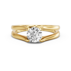 Image for Round Pave Basket Ring with Split Ring Solitaire band