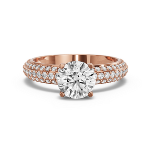 Image for Round Pave Basket Ring with Triple Row Pave band