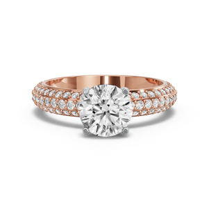 Image for Round Pave Basket Ring with Triple Row Pave band