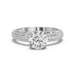 Image for Round Pave Basket Ring with Triple Row Pave band