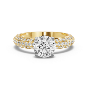 Image for Round Pave Basket Ring with Triple Row Pave band