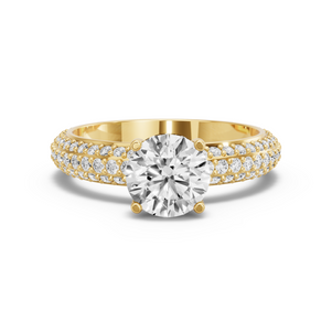 Image for Round Pave Basket Ring with Triple Row Pave band