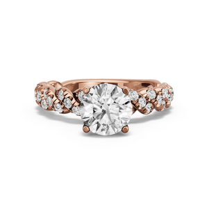 Image for Round Pave Basket Ring with Twist Pave band