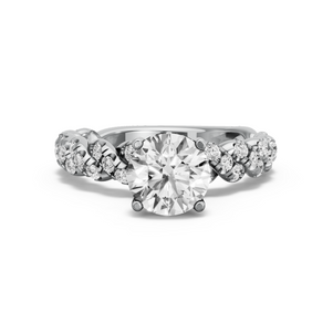 Image for Round Pave Basket Ring with Twist Pave band