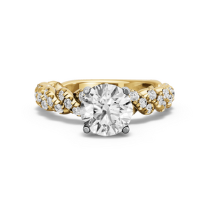 Image for Round Pave Basket Ring with Twist Pave band
