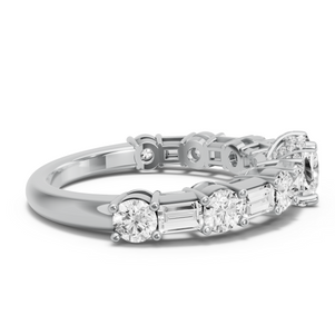 Image for Cushion Pave Basket Ring with Alternating Baguette band