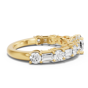 Image for Cushion Pave Basket Ring with Alternating Baguette band