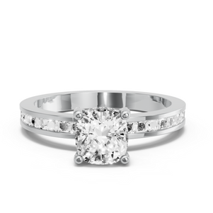 Image for Cushion Pave Basket Ring with Channel band