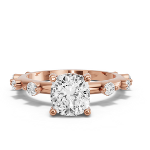 Image for Cushion Pave Basket Ring with Floating Station band