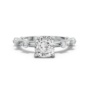 Image for Cushion Pave Basket Ring with Floating Station band