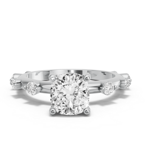 Image for Cushion Pave Basket Ring with Floating Station band