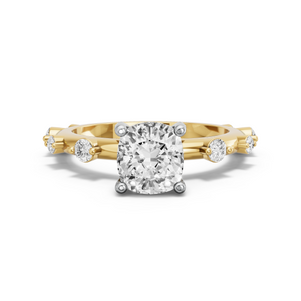 Image for Cushion Pave Basket Ring with Floating Station band
