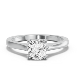Image for Cushion Pave Basket Ring with Knife Edge Cathedral band