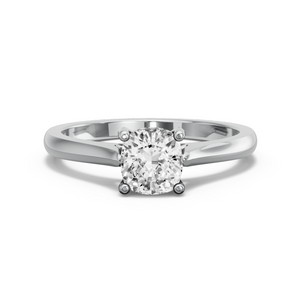 Image for Cushion Pave Basket Ring with Knife Edge Cathedral band