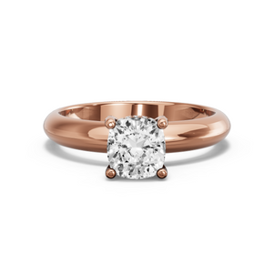 Image for Cushion Pave Basket Ring with Knife Edge Solitaire band