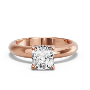 Image for Square Cushion Pave Basket Ring with Knife Edge Solitaire band