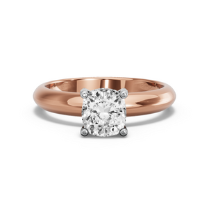 Image for Cushion Pave Basket Ring with Knife Edge Solitaire band