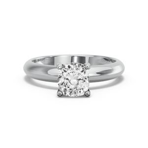 Image for Square Cushion Pave Basket Ring with Knife Edge Solitaire band