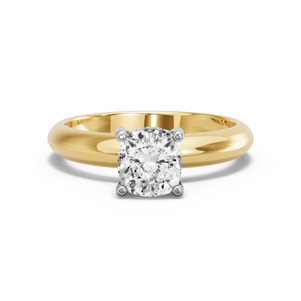 Image for Cushion Pave Basket Ring with Knife Edge Solitaire band