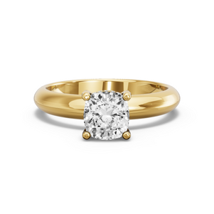 Image for Square Cushion Pave Basket Ring with Knife Edge Solitaire band