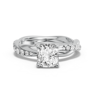 Image for Cushion Pave Basket Ring with Rope Pave band