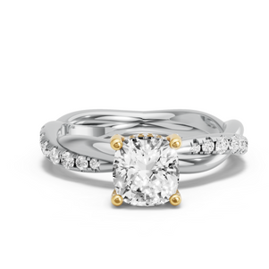 Image for Cushion Pave Basket Ring with Rope Pave band