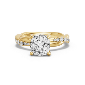 Image for Cushion Pave Basket Ring with Rope Pave band