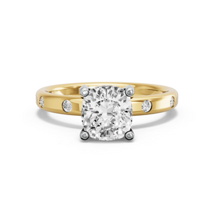 Image for Cushion Pave Basket Ring with Sleek Accent band