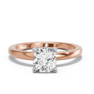 Image for Square Cushion Pave Basket Ring with Solitaire band
