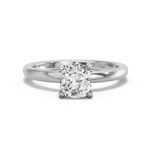 Image for Square Cushion Pave Basket Ring with Solitaire band