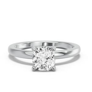 Image for Square Cushion Pave Basket Ring with Solitaire band