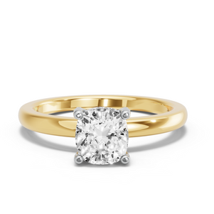Image for Square Cushion Pave Basket Ring with Solitaire band