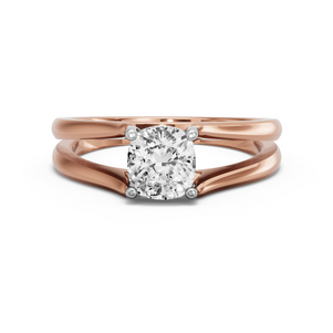 Image for Cushion Pave Basket Ring with Split Ring Solitaire band