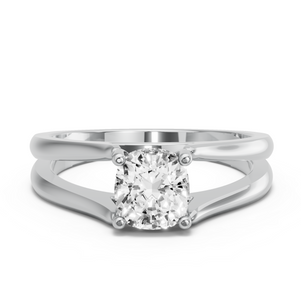 Image for Cushion Pave Basket Ring with Split Ring Solitaire band