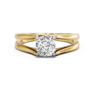 Image for Square Cushion Pave Basket Ring with Split Ring Solitaire band