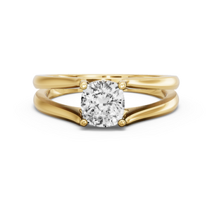 Image for Square Cushion Pave Basket Ring with Split Ring Solitaire band