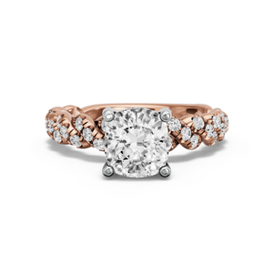 Image for Cushion Pave Basket Ring with Twist Pave band