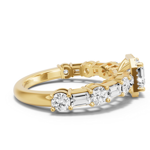 Image for Asscher Pave Halo Ring with Alternating Baguette band