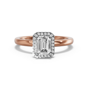 Image for Emerald Pave Halo Ring with Solitaire band