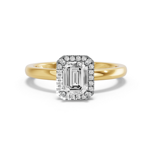 Image for Emerald Pave Halo Ring with Solitaire band