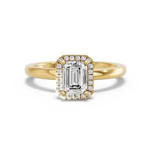 Image for Emerald Pave Halo Ring with Solitaire band