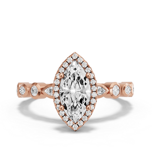 Image for Marquise Pave Halo Ring with Alternating Marquise band
