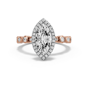 Image for Marquise Pave Halo Ring with Alternating Marquise band